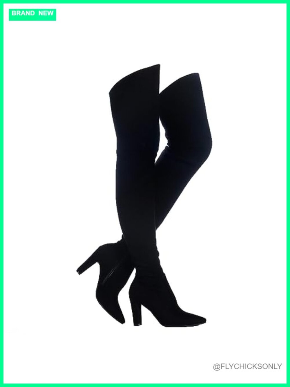 Women Stretch Suede Chunky Heel Over The Knee Thigh High Boots